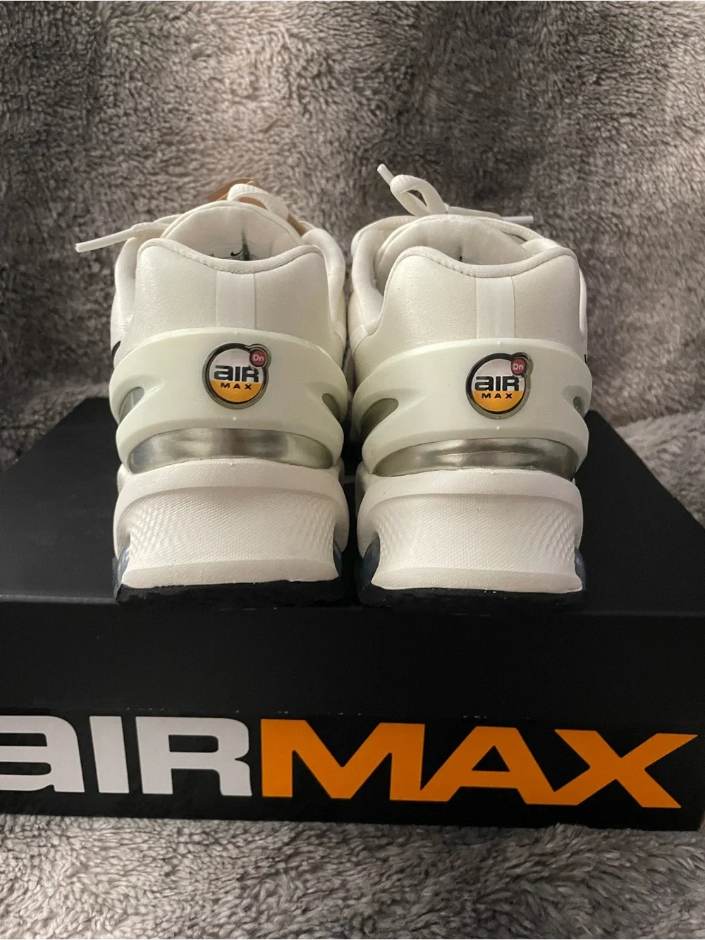 Nike Women's Off-White/White Air Max Athletic Sneakers with Clear Bubble Sole